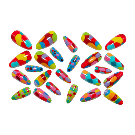 24pcs/Set Macaron Colorful Polka Dots Press-On Nails