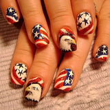 24pcs/Set Flag Eagle & Stars Press-On Nails