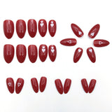 24pcs/Set Heart Prints Press-On Nails