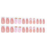 24pcs/Set White Butterfly Press-On Nails