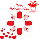 24pcs/Set Valentine's Day Red and White Heart Press-On Nails