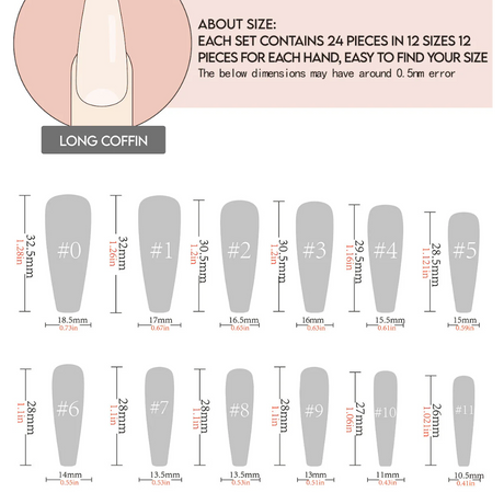 24pcs/Set Black and White Stripes Press-On Nails