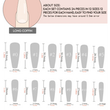 24pcs/Set Floral Botanical Skull Press-On Nails