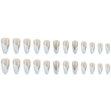 24pcs/Set Mermaid Tail French Tip Press-On Nails