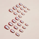 24pcs/Set Orange Ombre Short Press-On Nails