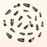 24pcs/Set Peacock Feather Press-On Nails