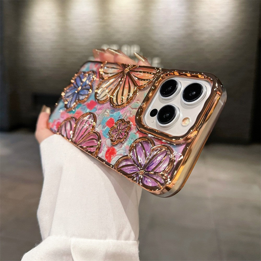 Electroplated 3D Floral iPhone Case