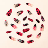 24pcs/Set Irregular Cartoon Doodle charms Press-On Nails