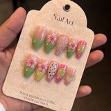 24pcs/Set French Lemon Blossoms Press-On Nails
