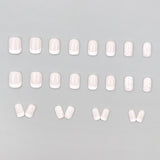 24pcs/Set French Floral Press-On Nails