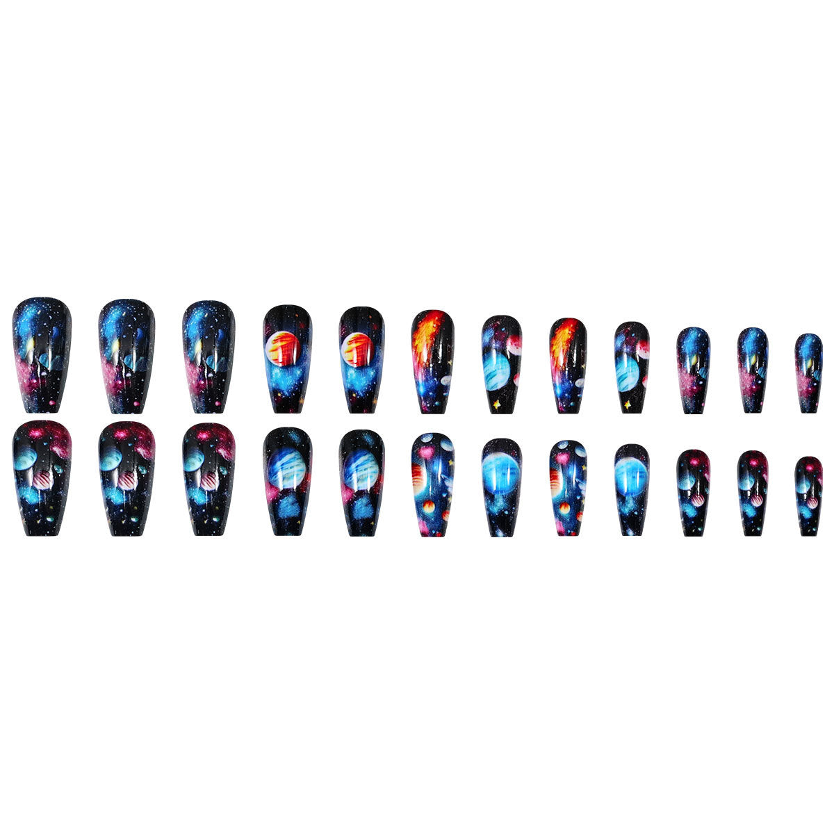 24pcs/Set Galaxy Universe Press-On Nails