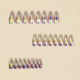 24pcs/Set Glossy Metallic Gold Chrome Press-On Nails