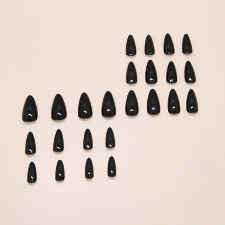24pcs/Set Black Press-On Nails