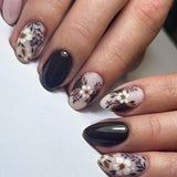 24pcs/Set Autumn & Winter Floral Press-On Nails