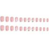 24pcs/Set Rose French Tips Press-On Nails