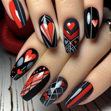 24pcs/Set Heart Lines Press-On Nails