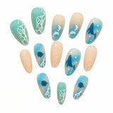 24pcs/Set Ocean Gradient Press-On Nails