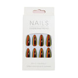 24pcs/Set Orange Chrome Press On Nails