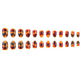 24pcs/Set Fall Ombre Maple Leaves Press On Nails