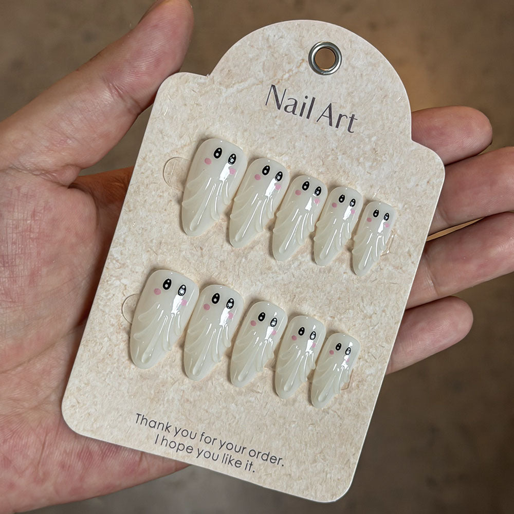 24pcs/Set 3D Ghost Press-On Nails