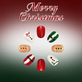24pcs/Set Snowman & Santa Claus Press On Nails