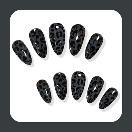 24pcs/Set Dark Fall Leopard Print Press On Nails