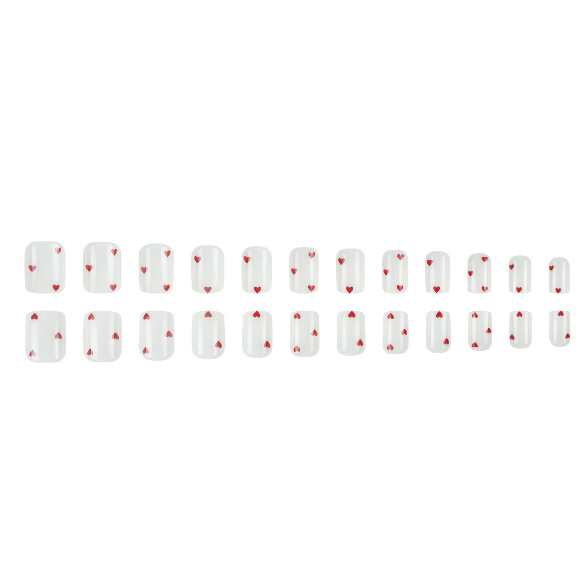 24pcs/Set Sweet Minimalist Hearts Press-On Nails
