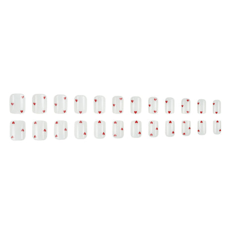 24pcs/Set Sweet Minimalist Hearts Press-On Nails