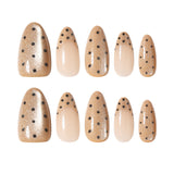 24pcs/Set Minimalist Cat Eye with Black Polka Dots Press On Nails