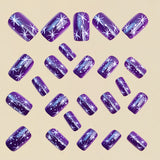24pcs/Set Purple Christmas Press On Nails
