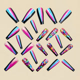 24pcs/Set Multicolor Butterfly Ombre Press-On Nails