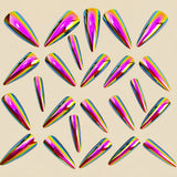 24pcs/Set Purple Ombre Chrome Press-On Nails