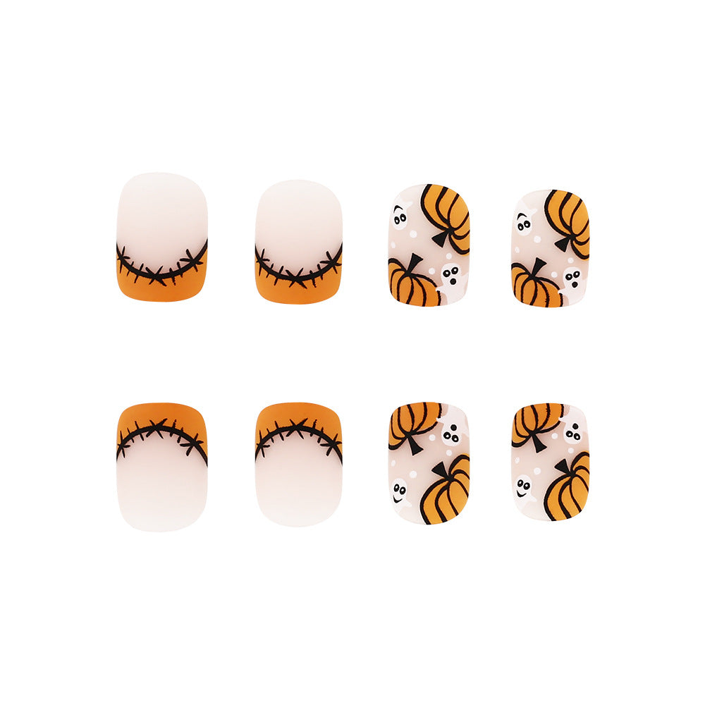 24pcs/Set Mini Pumpkin French Press On Nails