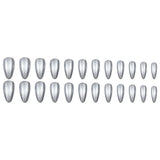 24pcs/Set Silver Mirror Chrome Press-On Nails