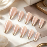 24pcs/Set Golden French Tips Press-On Nails