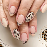 24pcs/Set French Leopard Press-On Nails