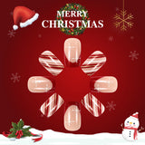 24pcs/Set Stripes, Snowflakes & Holly Press-On Nails
