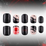 24pcs/Set Bloody Handprint Bats Press On Nails