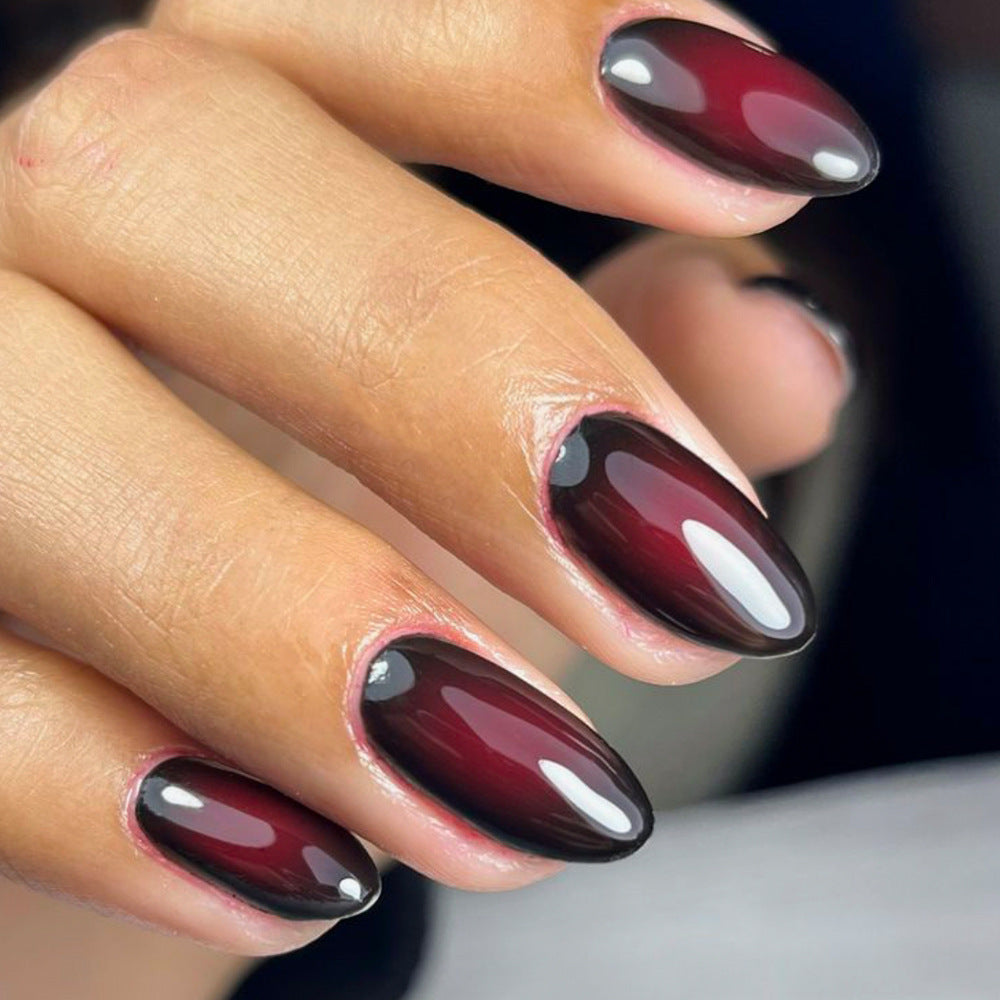 24pcs/Set Cherry Red Aura Press-On Nails