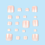 24pcs/Set Pink & White Ombre Press On Toe Nails