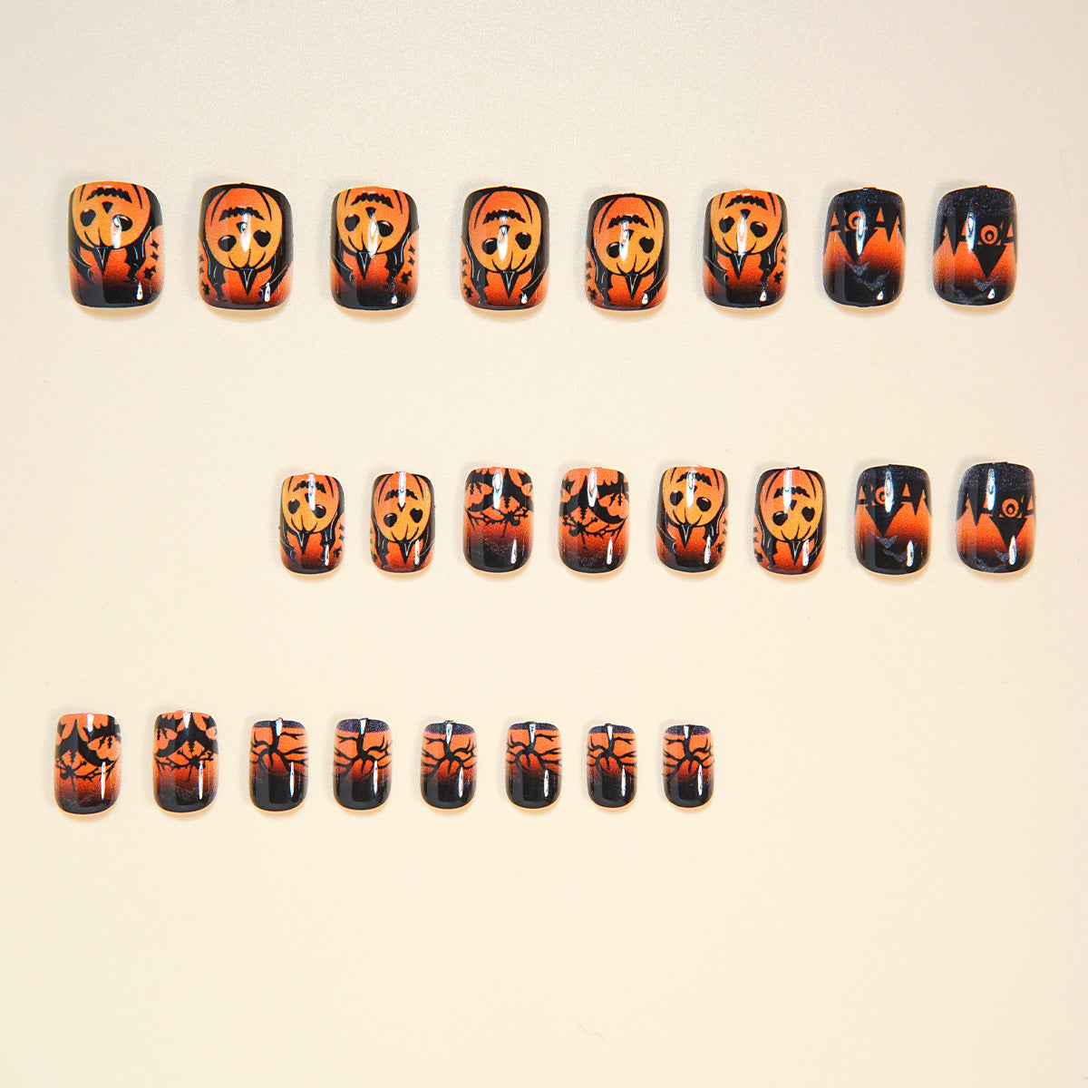 24pcs/Set Evil Pumpkin Press-On Nails
