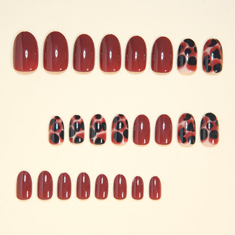 24pcs/Set Amber Marble Press On Nails