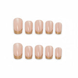 24pcs/Set Champagne Cat Eye French Press On Nails