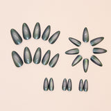 24pcs/Set Cat Eye Blue Press-On Nails