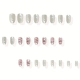 24pcs/Set White Mummy Press On Nails