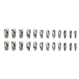 24pcs/Set Black Ink Marble Press On Nails