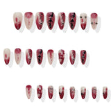 24pcs/Set Bloody Scratch Doodle Press On Nails