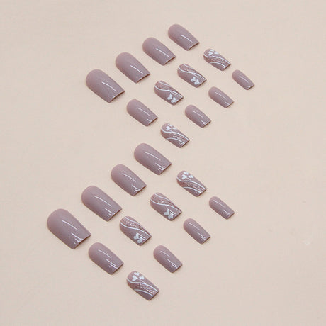 24pcs/Set Heart Wave Press-On Nails