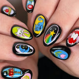 24pcs/Set Rainbow Umbrella & Cat Press-On Nails