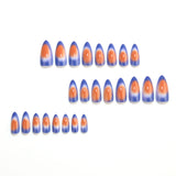24pcs/Set Blue & Orange Color-Block Gradient Press On Nails
